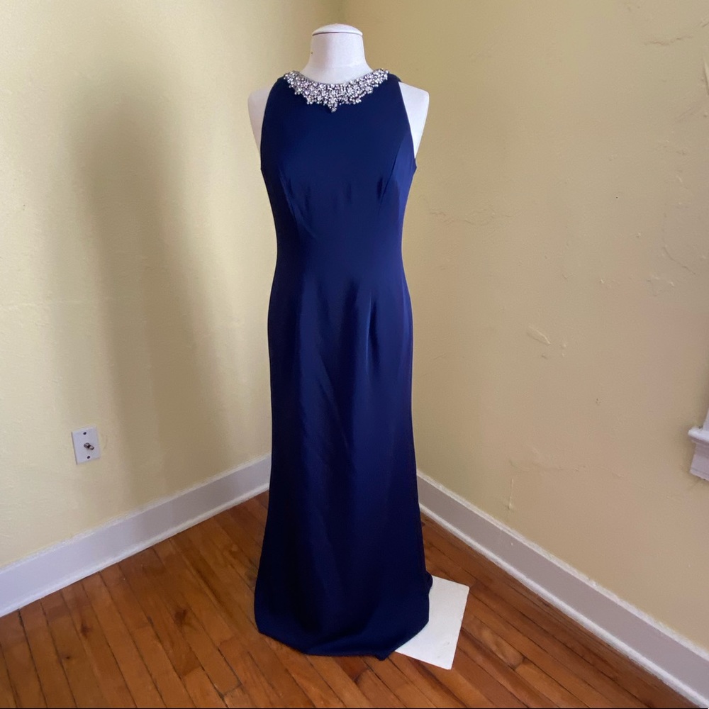 Cameron Blake Navy Evening Gown Size 8